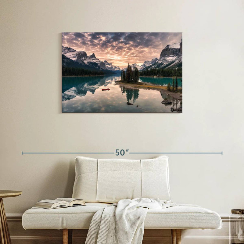 Alvord Canoeing On Maligne Lake, 24" H x 36" W