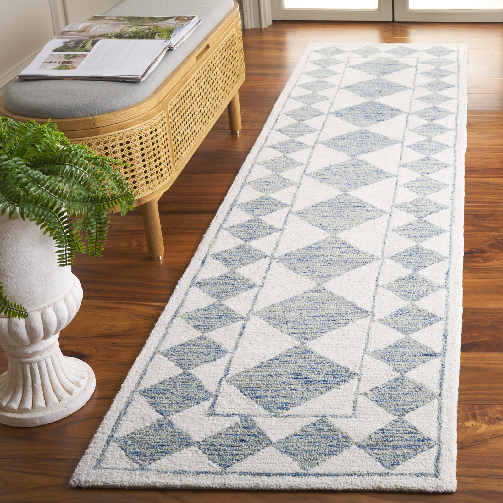Claude Hand-Woven Geometric Rug, Runner 2'3" x 9'