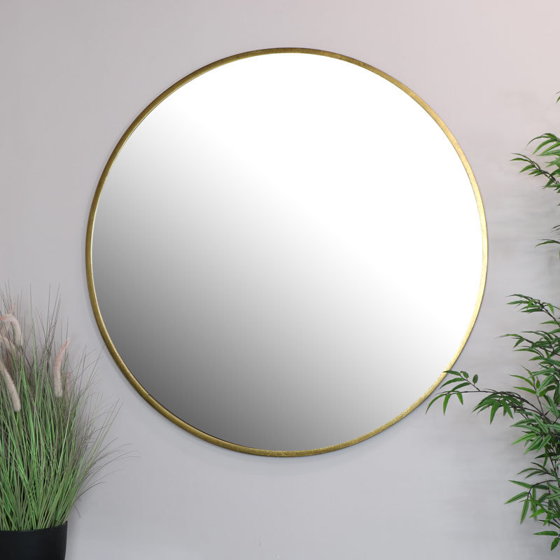 Winship Metal Wall Mirror, 120cm H x 120cm W, Gold