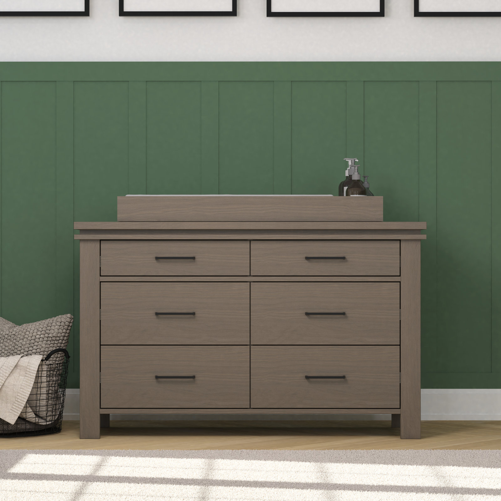 Universal Changing Table Topper, Crescent Gray