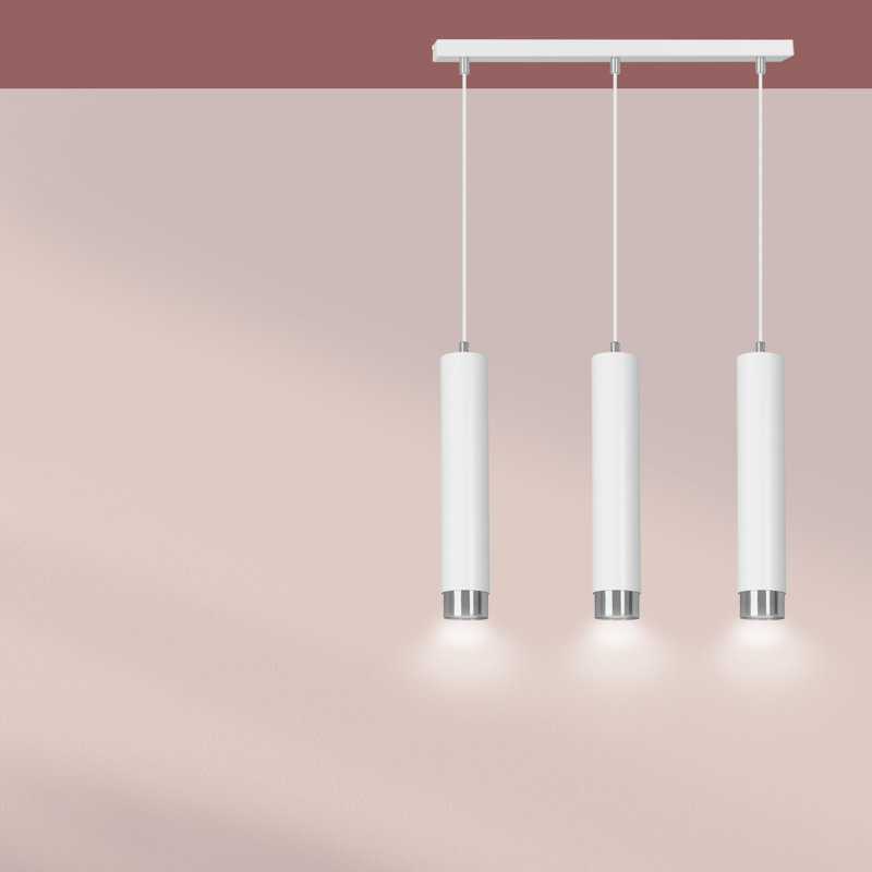Danbury 3 - Light Kitchen Island Pendant, Chrome, White