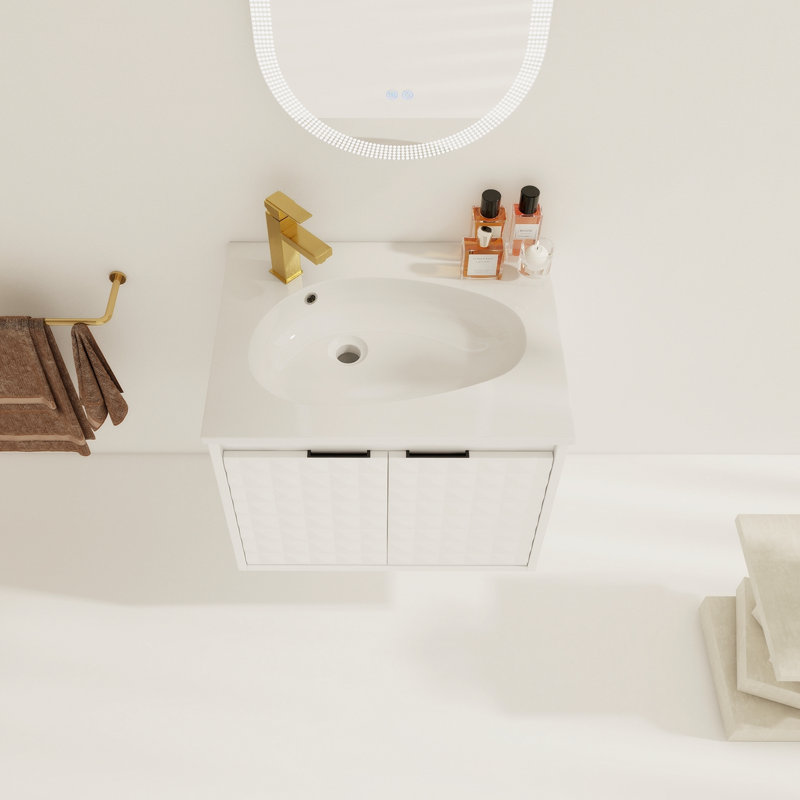Ensemble de meuble-lavabo simple 24,09 po avec plateau en résine Quayden