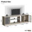 70" Modern Tv Stand For Tvs Up To 80 Inch With Led, Adjustable Shelf & Translucent Doors-1122955488