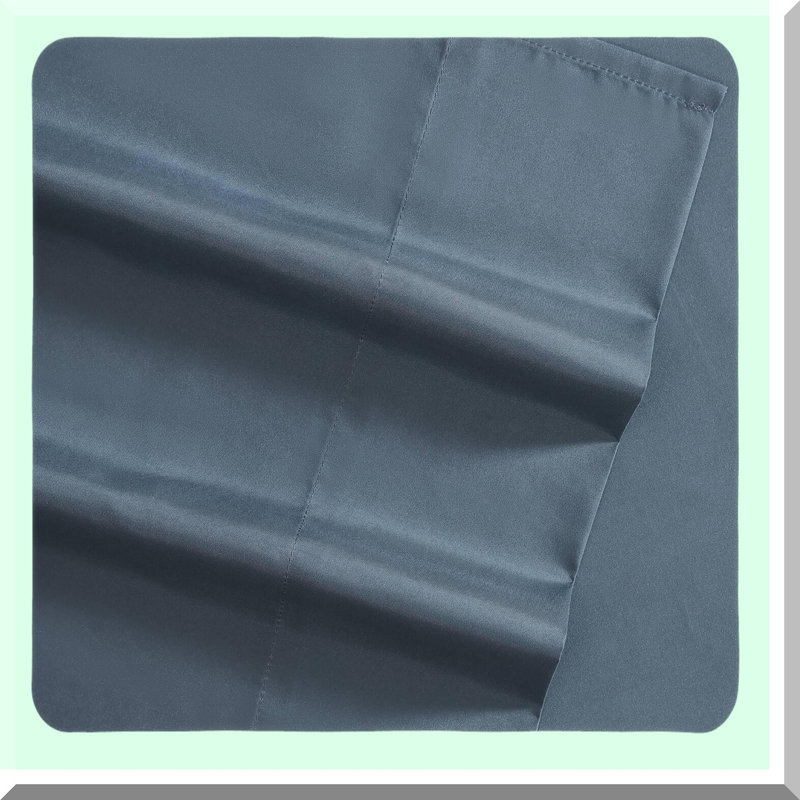 EcoCool Sheet Set - Soft Recycled Polyester Bedding, Wrinkle-Resistant & Cooling Finish - 6-Piece Bed Set, Blue