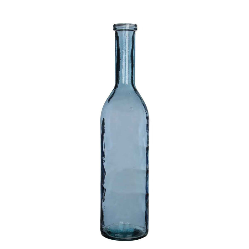 Elektra Glass Decorative Bottle, 75cm H x 18cm W x 18cm D, Light Blue