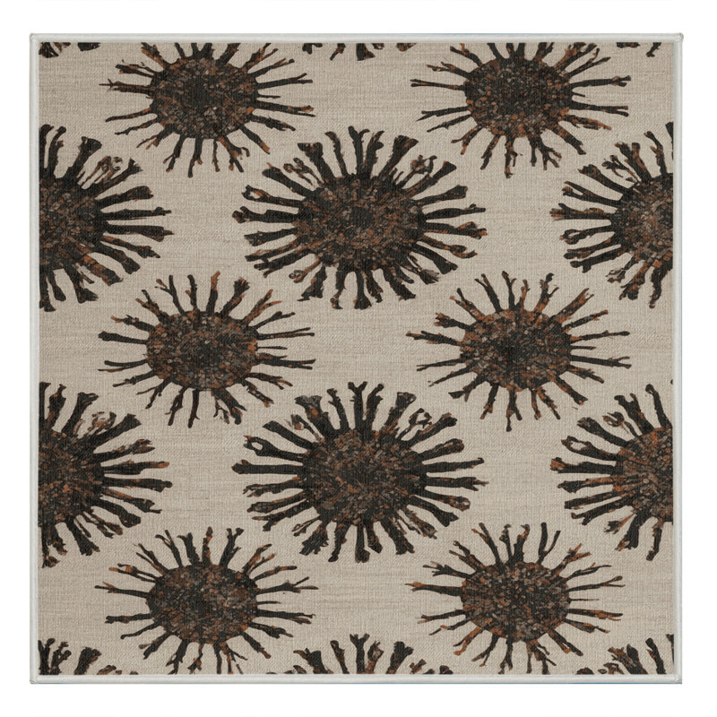 Tapis beige lavable à la machine, Carré 3 pi