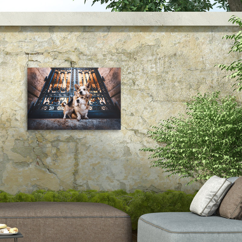 Toile pour l'extérieur Natalie Grosse On The Stoop, 22" H x 32" W
