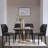 Raffertie 19.6" H PU Leather Upholstered Modern Dining Chairs With Black Metal Frame and Checker-Shaped Backerst-679365328-690409908