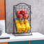 Bol à fruits en fer à 2 niveaux pour comptoir de cuisine, panier à pain, panier à fruits et légumes, support à panier suspendu, noir mat