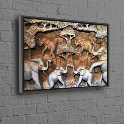 Striking 3D Elephant Wall Art on Cotton Canvas Showcasing a Captivating Elephant Sculpture Poster Perfect for Animal Enthusiasts Searching for Unique Home Decor and Artistry