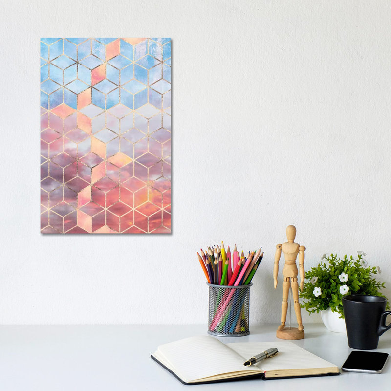 Magic Sky Cubes by Elisabeth Fredriksson - Wrapped Canvas Painting, 20.32 cm H x 30.48 cm W