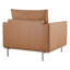 Chaise d'appoint rembourrée carrée en cuir véritable avec pieds en métal Jay