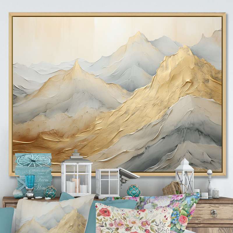 Alpine Mountain Harmony sur impression sur toile, Cadre naturel flottant, H 34 po x l 44 po x P 1,5 po