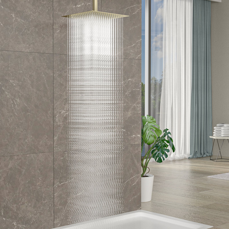 Rain Fixed Shower Head 2.5 GPM GPM, Gold