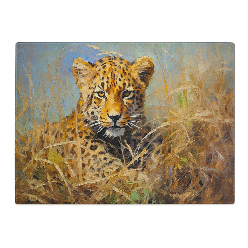 Leopard Impressionism No.2  Glass Chopping Board