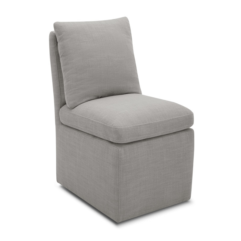 Alayaa Upholstered Side Chair, Effie Gray Performance Linen