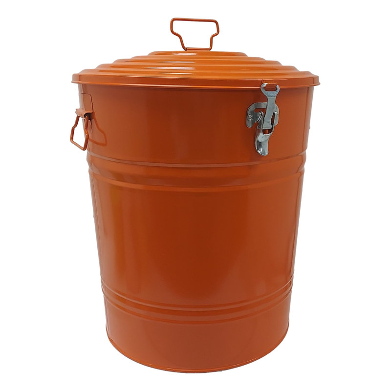 Steel Outdoor Trash/Recycling Bins, 19" H x 15" W x 15" D, Glazed Caramel