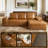 Bonelesss 114'' Modern Faux Leather Sectional Sofa With L-Shaped Chaise, Deep Seat Modular Couch For Living Room Or Bedroom, Upholstered Sofa, No Assembly Needed-323194000