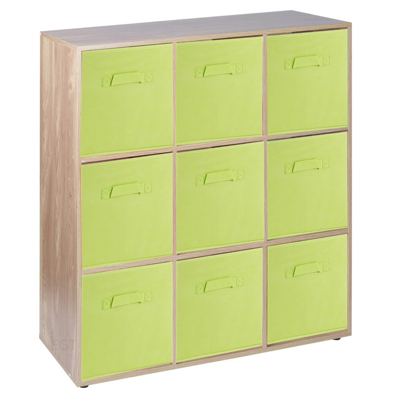 Milanna 90.5cm H x 89cm W Cube Bookcase, Oak/Green