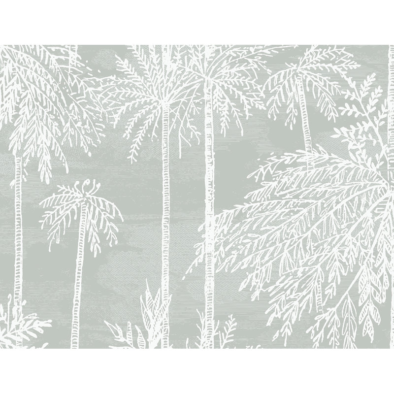 Floral Grass Cloth Wallpaper Roll, Misty
