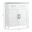 Armoire de salle de bain, armoire à linge autoportante, armoire de rangement avec 2 tiroirs, portes doubles, tablette réglable, blanc
