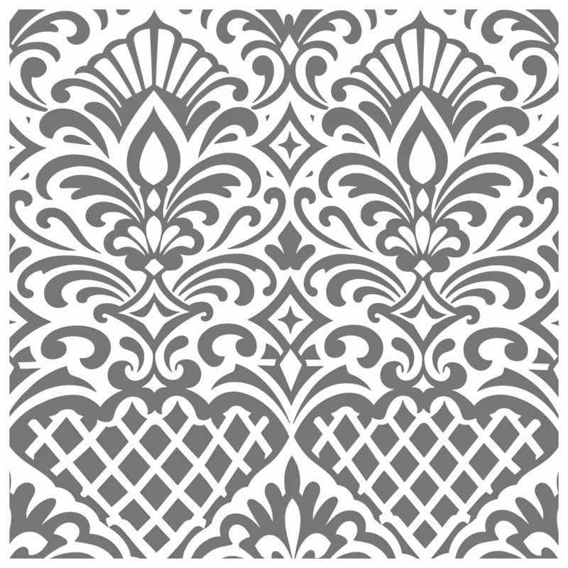 Housses de couette grises à motif damassé, Twin