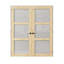 Intérieur 6 portes en bois de pin, portes françaises doubles en pin massif naturel Colonial, cadre blanc et quincaillerie noir mat - levier de porte d'intimité avec serrure, loquet et charnières, fini et peint, garde-manger, pièce, chambre à coucher, salle de bain et garde-robe, 48 po x 80 po-108941182-108215959