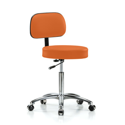 Tabouret réglable en hauteur avec dossier Brockhaus PERCH Chrome Walter | Hauteur du banc moyen: 21 à 28,5 po