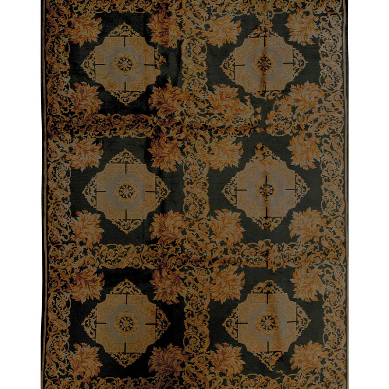 Savonnerie Wool Oriental Area Rug