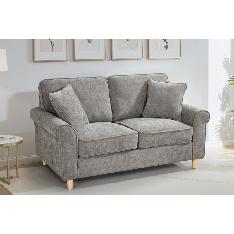 Freddie 3 Seater Chenille Sofa, Grey