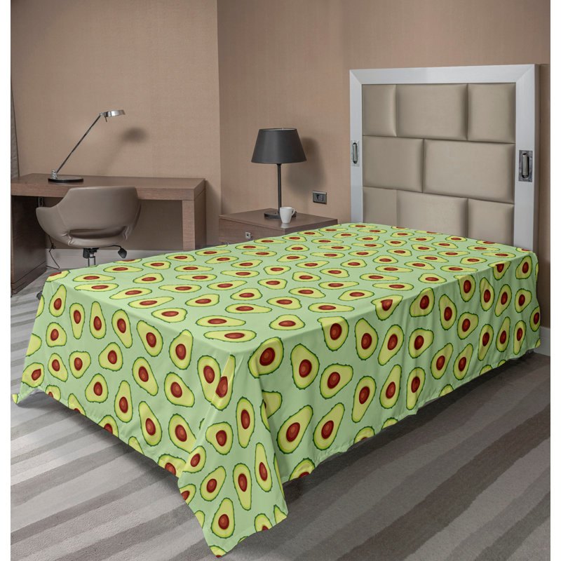 Drap Ambesonne Tropi, Drap plat pour lit simple