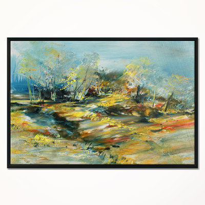 Abstract Landscape Canvas Wall Art, Modern Scenic Painting Print - Abstract Landscape