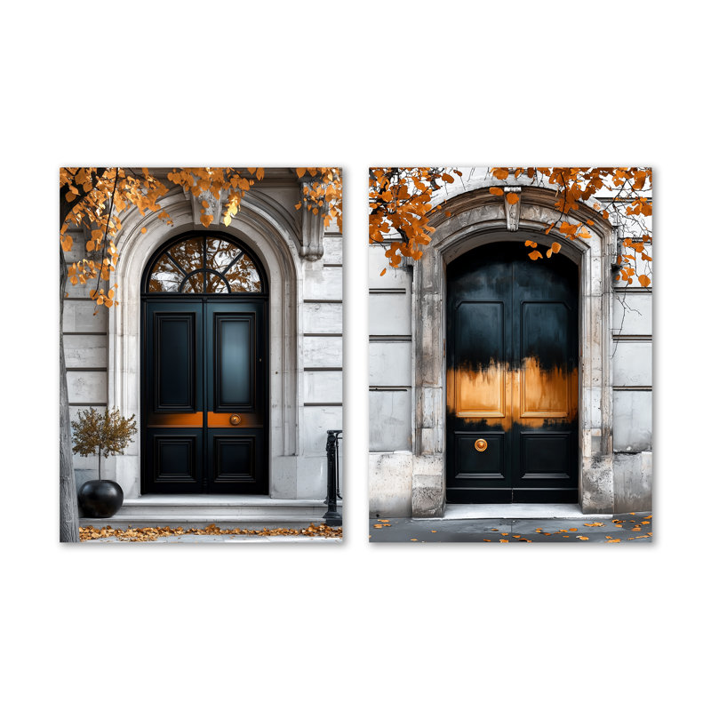 Paris Paris Muse Dorsay porte I - ensemble de 2 reproductions d'art mural en métal parisien, 32" H x 48" W
