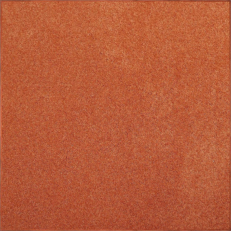 Tapis orange rectangulaire en polyester tissé à la machine Winsteadvale, Carré 10 pi