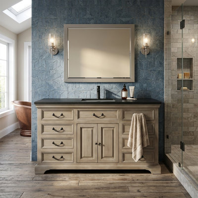 60'' Single Bathroom Vanity with Stone Top