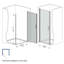 Porte de douche pivotante 3736 "x 72", cadre en aluminium chromé, demi-cadre, film en verre trempé anti-déflagrant 1/4 "(6mm)