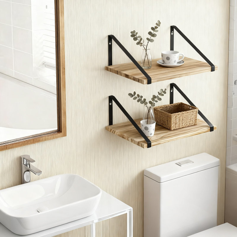 Deep Floating Shelves For Wall Mounted Storage And Display, Large Rustic Wood Shelving For Home And Office Organization In Multiple Rooms