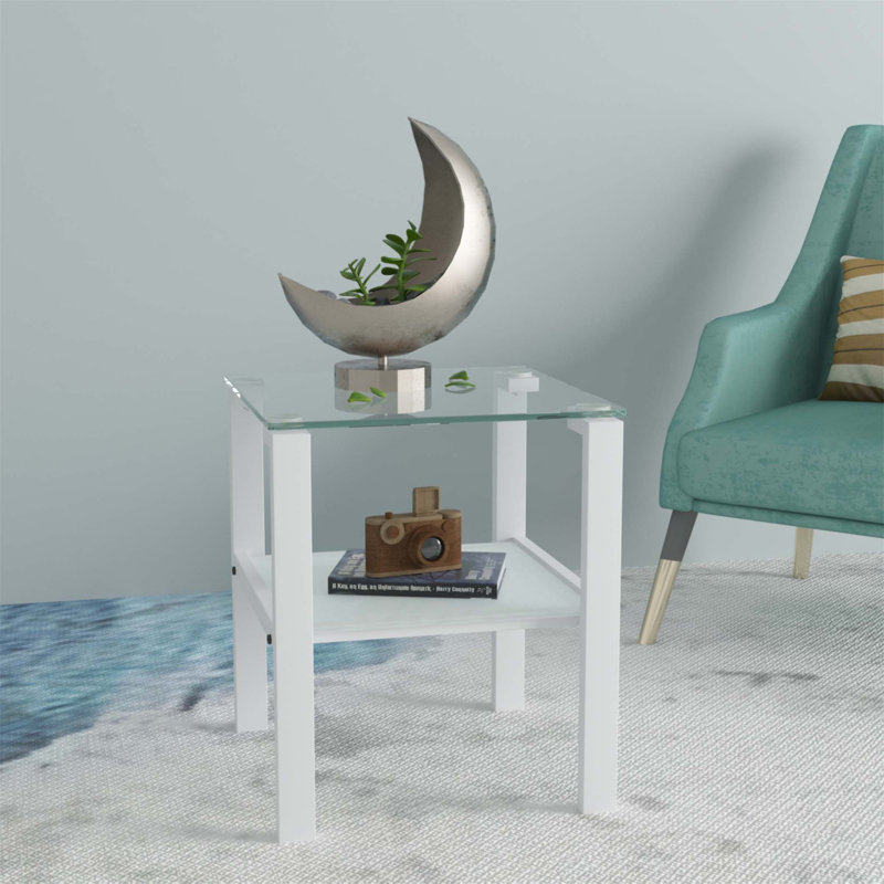 Table de bout Mukram, Clair, Blanc, 2
