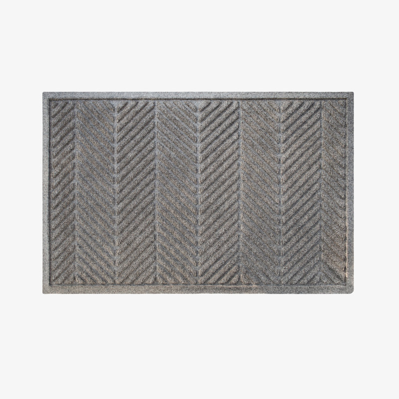 WaterHog Door Mat Herringbone – 60 x 90 cm, Non-Slip, Indoor/Outdoor, Grey