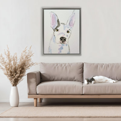 Expressive Dog Sketch Floating Frame, design by Tatiana Roberts