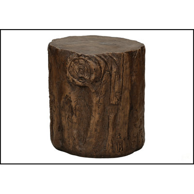 Table d'appoint ronde contemporaine à finition noyer, haute de 25 pouces, durable et polyvalente pour une utilisation intérieure et extérieure