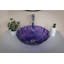 Lavabo de salle de bain vasque circulaire en verre mauve peint à la main
