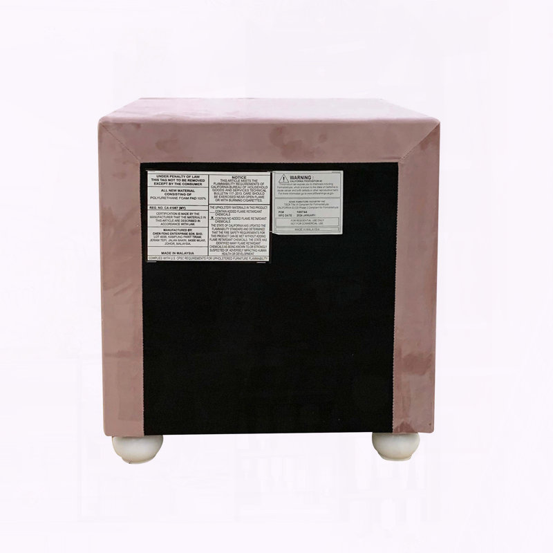 Reggie Beige Fabric Nightstand,2 Storage Drawers,Upholstered, Beige