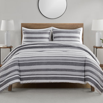 Ensemble d'édredon 3 pièces en microfibre grise