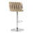 Swivel Bar Stools Set of 2 with Adjustable Height, Woven Back & Footrest, Silver Chrome Finish,-1064649535