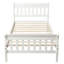 Structure de lit plateforme simple en bois avec tête et pied de lit-bateau, sans sommier, blanc-2070688064
