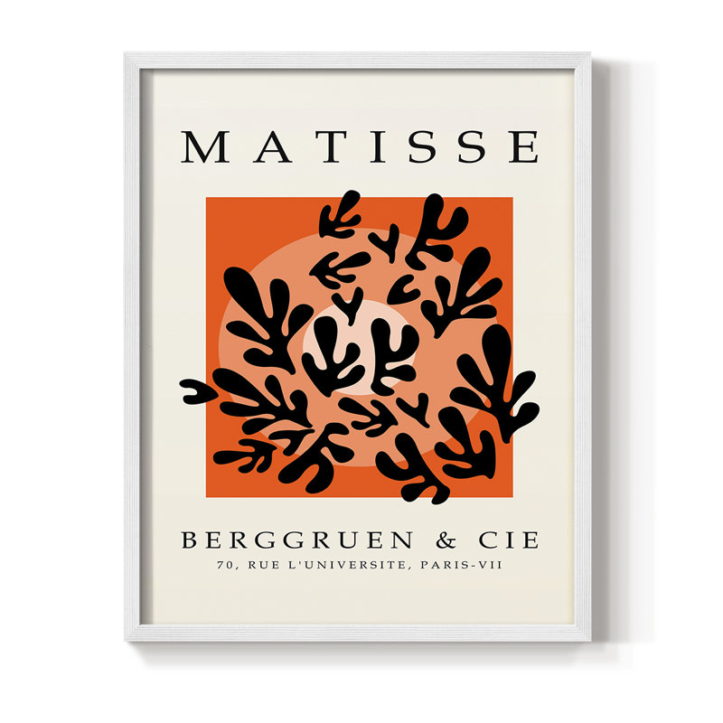 Matisse CXLV, reproduction encadrée - bois massif, H 10 po x l 8 po, Blanc