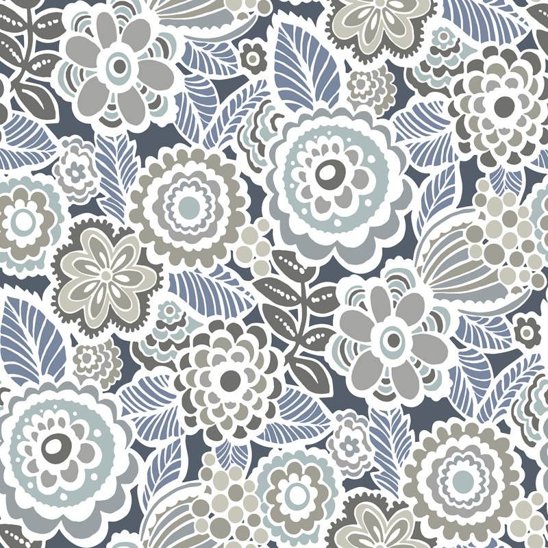  Rouleau de papier peint Dream Peel and Stick, Bleu / Gris, 216'