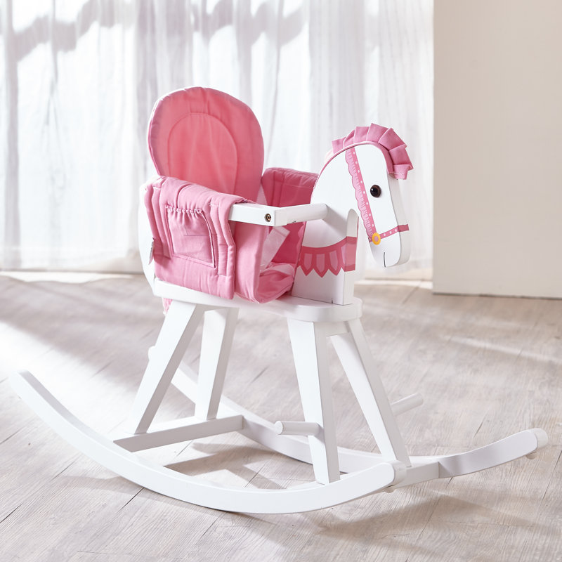 Safari Rocking Horse, White/Pink