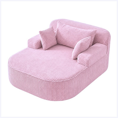 Chaise Lounge Chair Corduroy No Assembly Required Boneless Design Cloud Style for Living Room